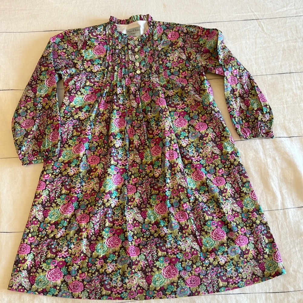 Papo d'Anjo Girls Floral Dress in Pink, Green, Purple